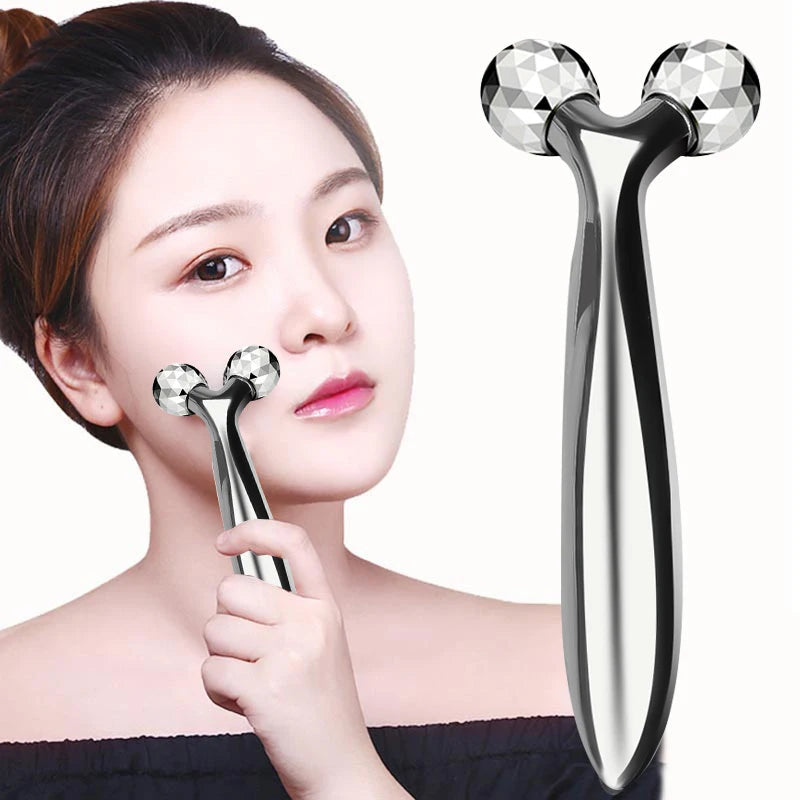 Face Massager Lift Face Roller Neck Massager Thin Body Massage Tool Y Shape Massagers Skin Care Tools 360 Rotate exovai.com