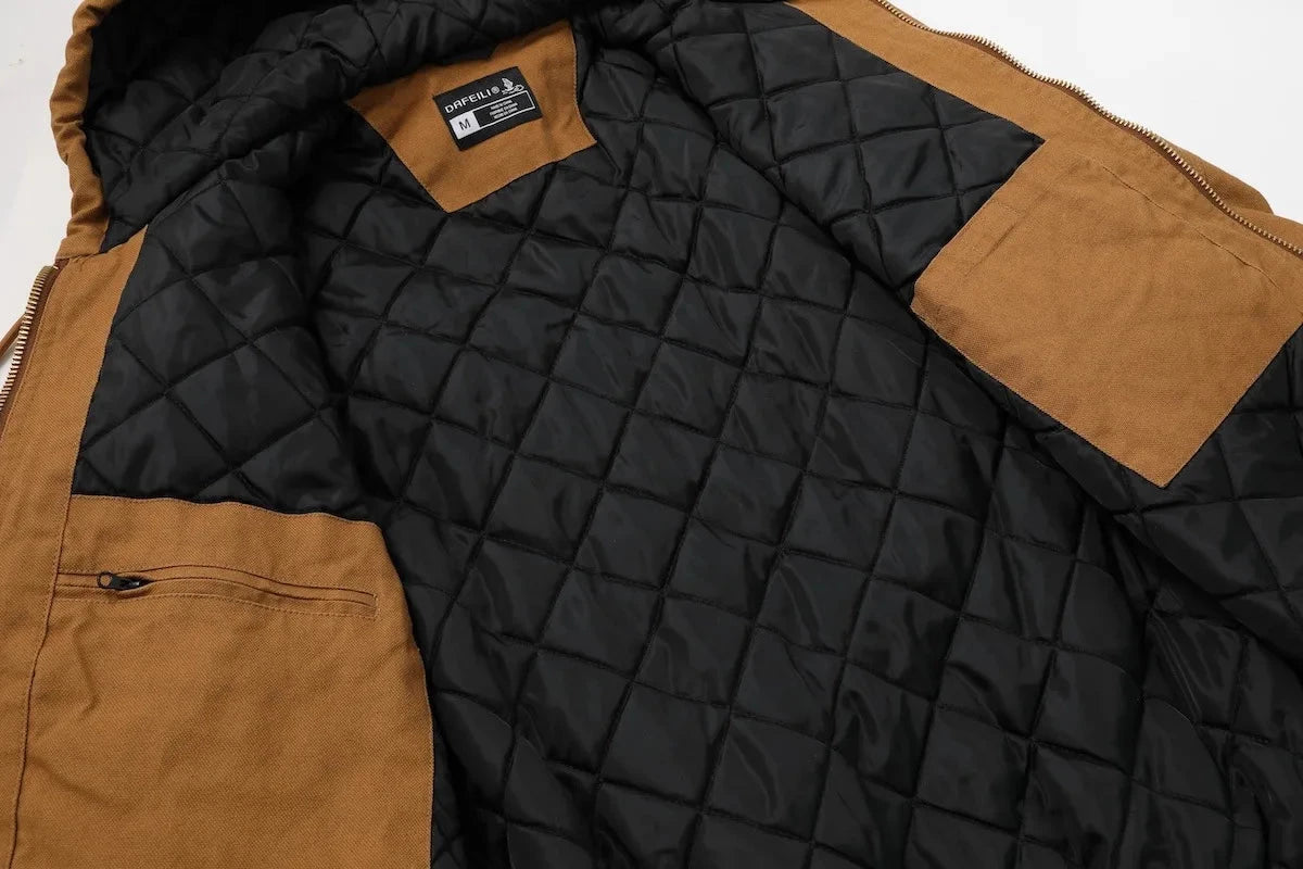 Winter New American Retro Long Sleeve Hooded Bomber Jacket Men's Fashion Cotton Thick Dom Quilted Casual Multi-pocket Coat exovai.com