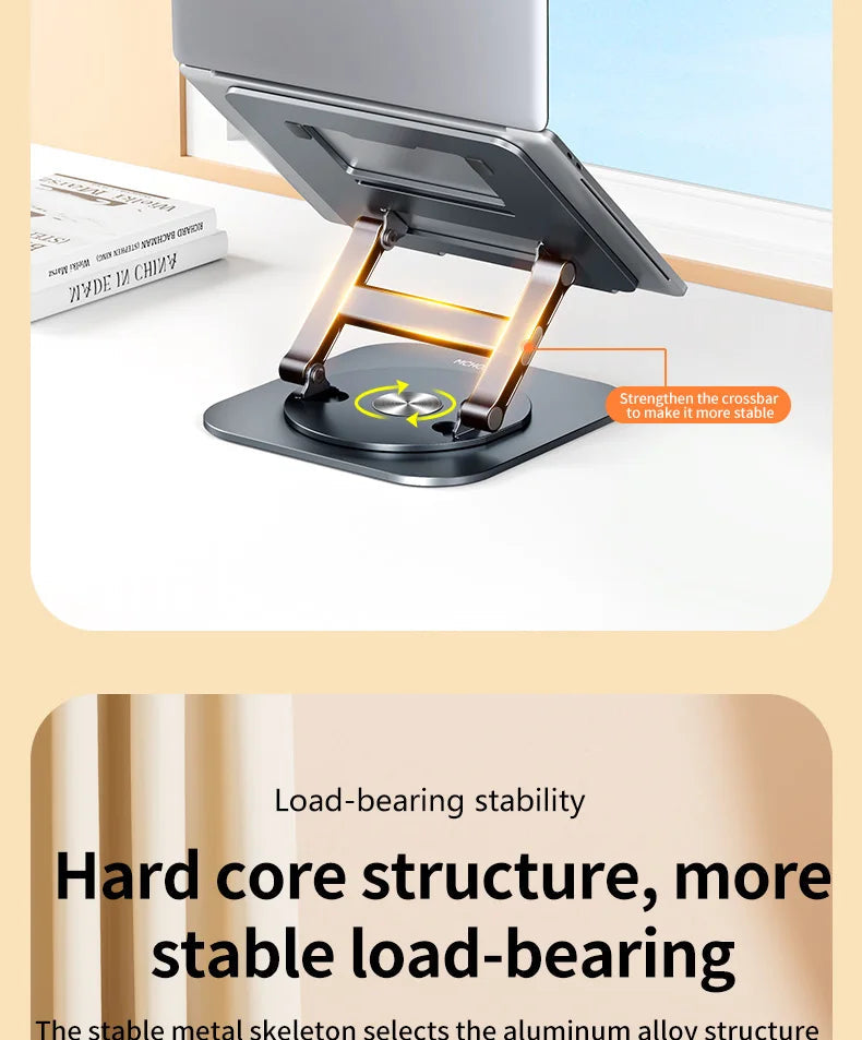 Laptop Stand 360° Rotatable Notebook Holder Liftable Desk Riser Stand Aluminum Alloy Stand Compatible With 9.7-17.3 Inch Laptops exovai.com