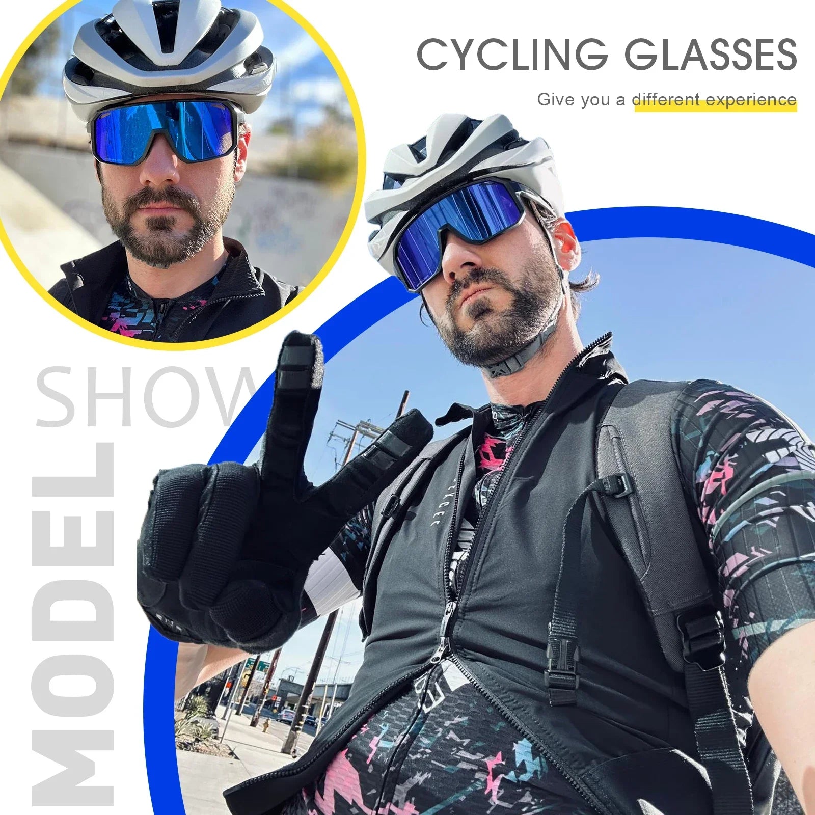 SCVCN Cycling Glasses Bike Mountain Bicycle Hiking Camping Golf UV400 Sunglasses Sport Protection Glasses for Men Women Baseball exovai.com