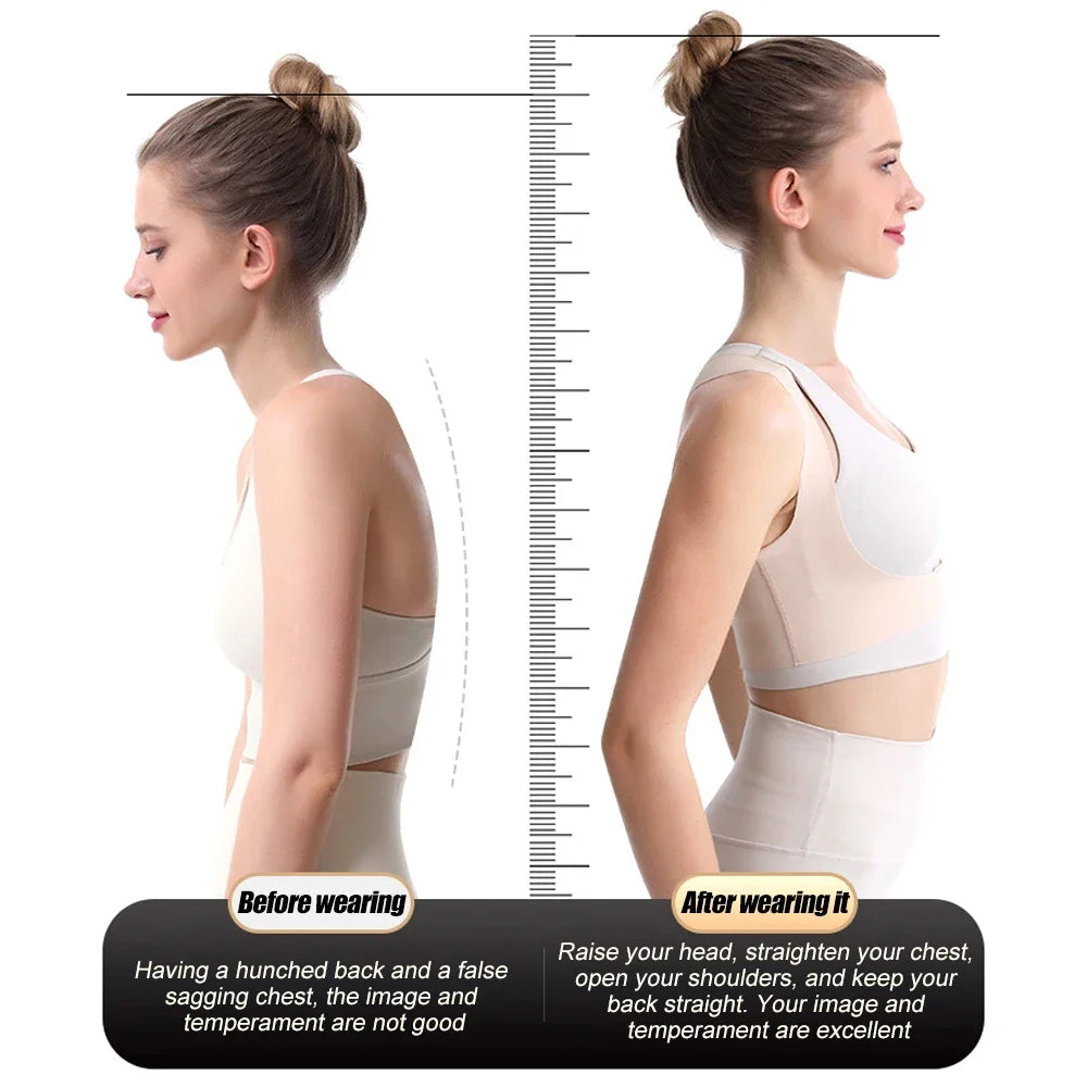 Back Posture Corrector Brace for Women Breathable Back Posture Correction Back Support Belt Adjustable Shoulder for Students exovai.com
