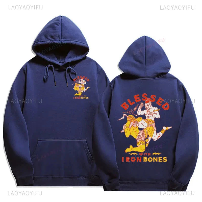 Muay Thai The Fist of King - Thailand Martial Art Pullover Hoodie Men Wai Kru Thailand Men Casual Pullovers 2024 New Style Tops exovai.com