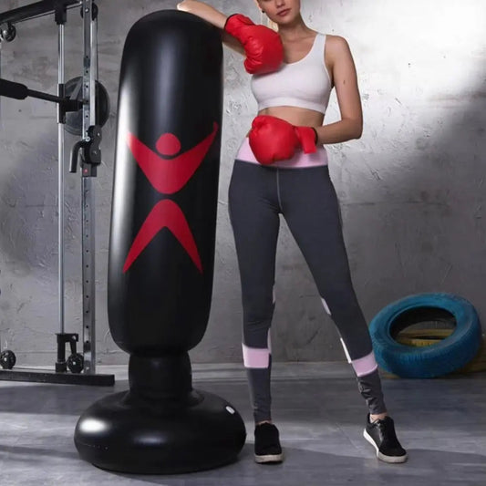 160cm Inflatable Boxing Bag Training PVC Boxing Punching Bag Muay Thai Entertainment Inflatable Punching Stand Children exovai.com