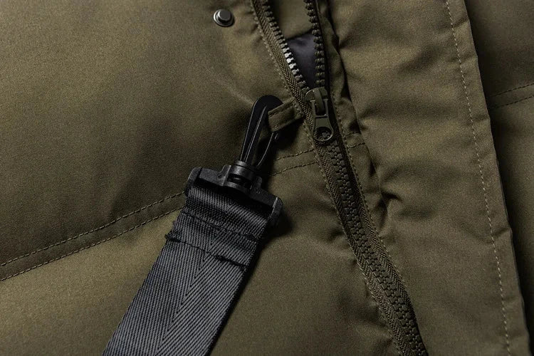 Mens American Vintage Padded Jacket Winter Warm Heavyweight Stand Collar Outerwear Thermal Insulated Coat Trendy Parkas exovai.com