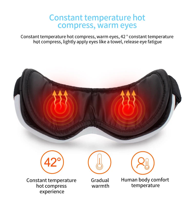 Eye Massager with Smart Airbag Compress Vibration Heating Eye Care Instrument Bluetooth Music Massage Relax Improve Eye Fatigue exovai.com
