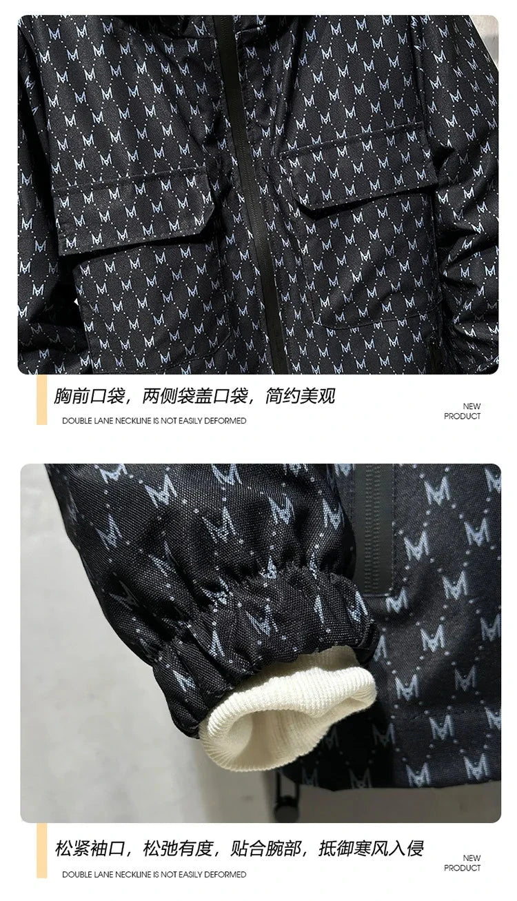 Men's Fashion Casual Spring Autumn Clothing Windproof Loose Jacket Black Color Outdoor Hooded Punching Jacket 7XL exovai.com