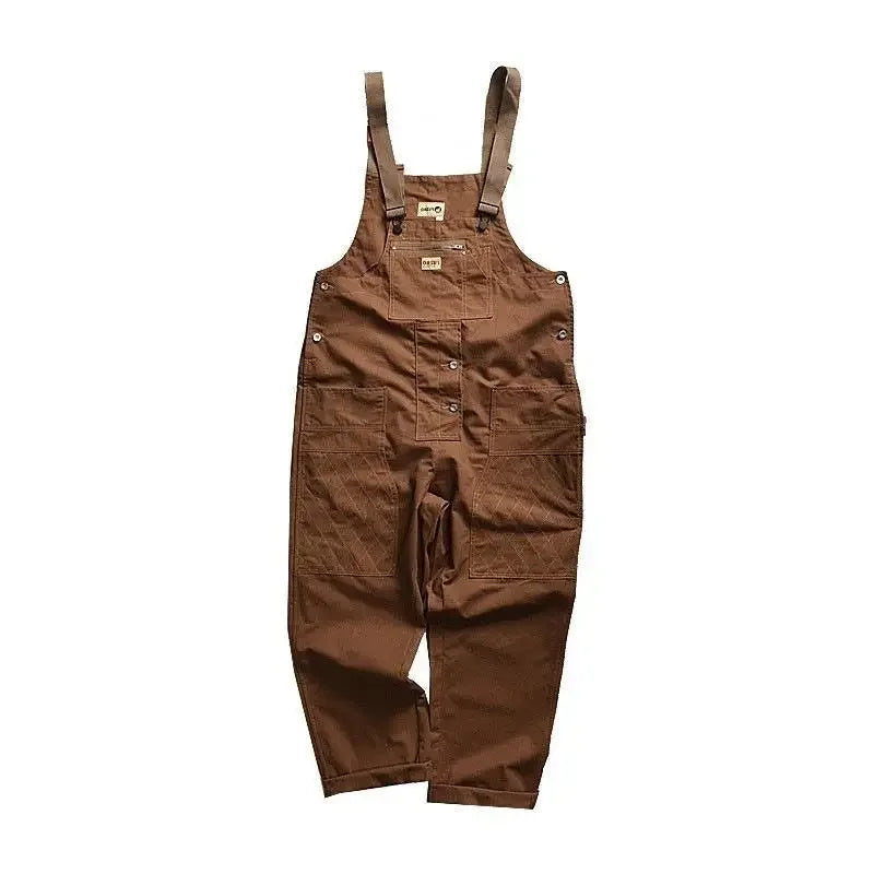 Japanese Style Loose Fit Jumpsuit Cargo Pants Bell Bottoms Dad Pants Ins Popular Same Style Tank For Men Women exovai.com