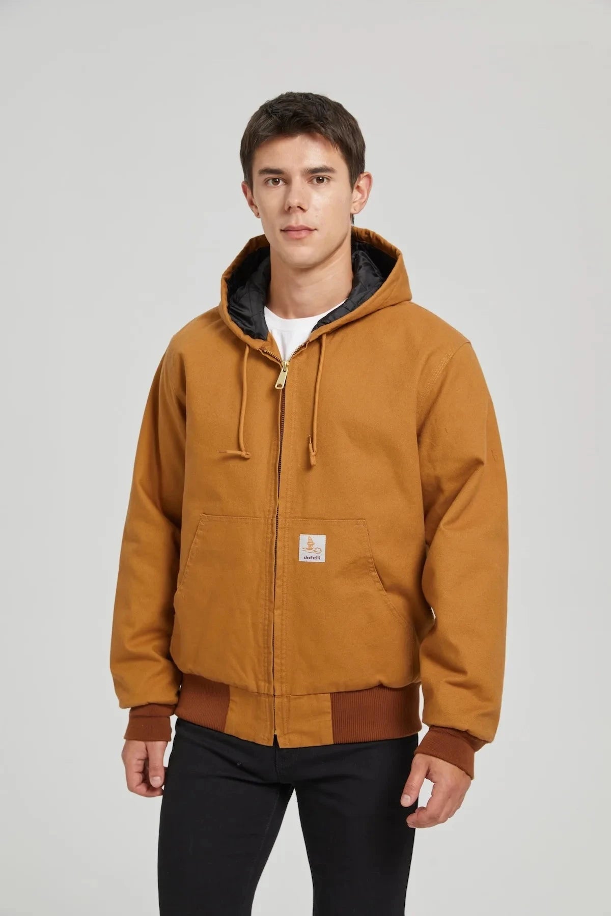 Winter New American Retro Long Sleeve Hooded Bomber Jacket Men's Fashion Cotton Thick Dom Quilted Casual Multi-pocket Coat exovai.com