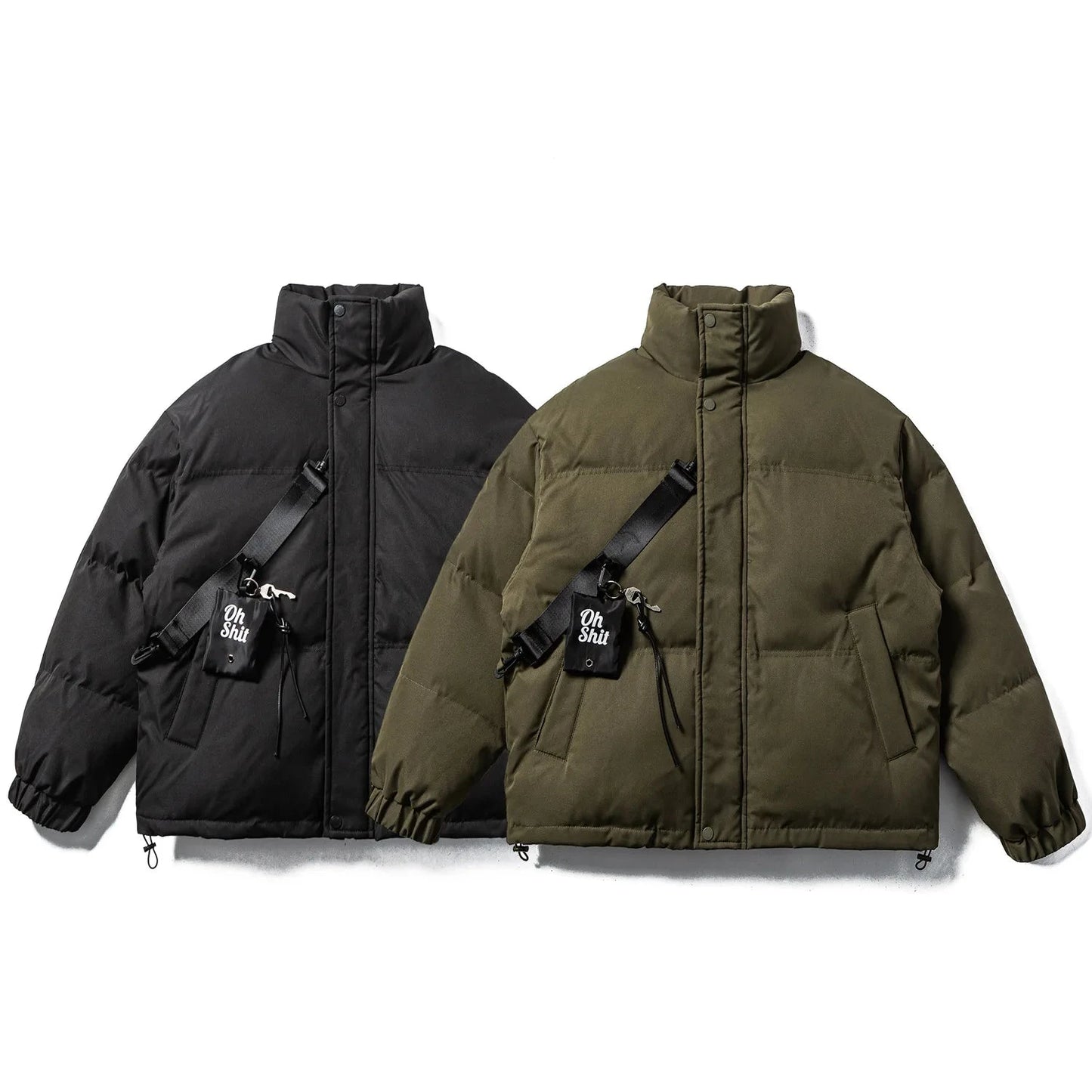 Mens American Vintage Padded Jacket Winter Warm Heavyweight Stand Collar Outerwear Thermal Insulated Coat Trendy Parkas exovai.com