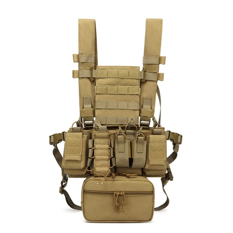 Military Tactical Vest Chest Rig with Adjustable Straps & Large Capacity Pouch for Outdoor Adventure & Tactical Missions exovai.com