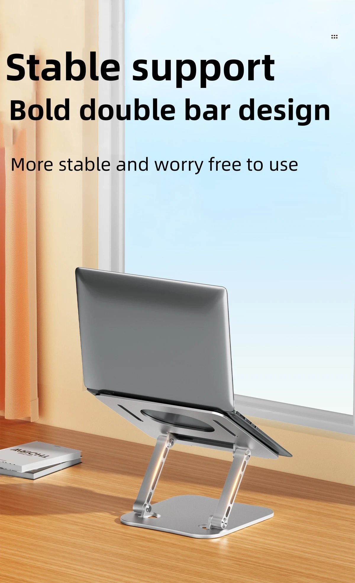 Phone Tablet Stand Adjustable Aluminum Alloy Laptop Tablet up to 17 "Laptop Portable Folding Cooling Stand For Macbook iPad Asus exovai.com