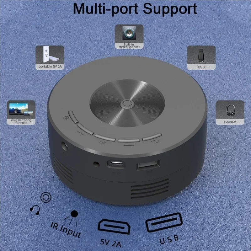 Mini YT200 Projector Home Micro Portable Outdoor Support 1080p Built In Speaker Mobile Phone Same Screen Projector Machine exovai.com
