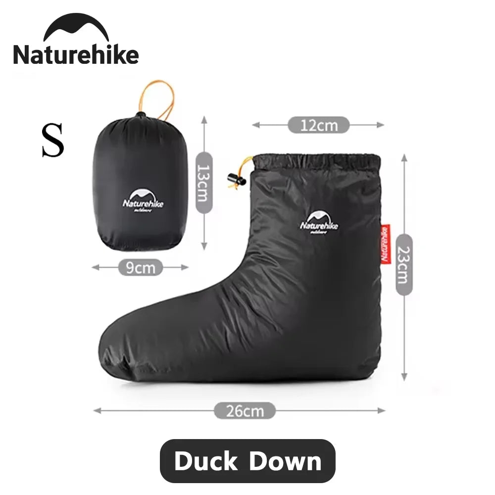 Naturehike Winter Warm Down Shoes Cover Outdoor -15℃~0℃ Waterproof Windproof Goose Duck Down Thermal Feet Cover Unisex Down Boot exovai.com