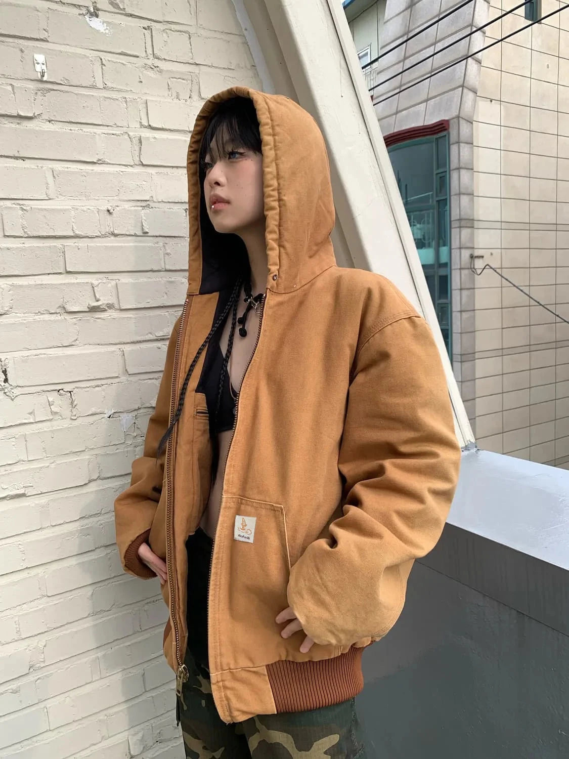 Winter New American Retro Long Sleeve Hooded Bomber Jacket Men's Fashion Cotton Thick Dom Quilted Casual Multi-pocket Coat exovai.com