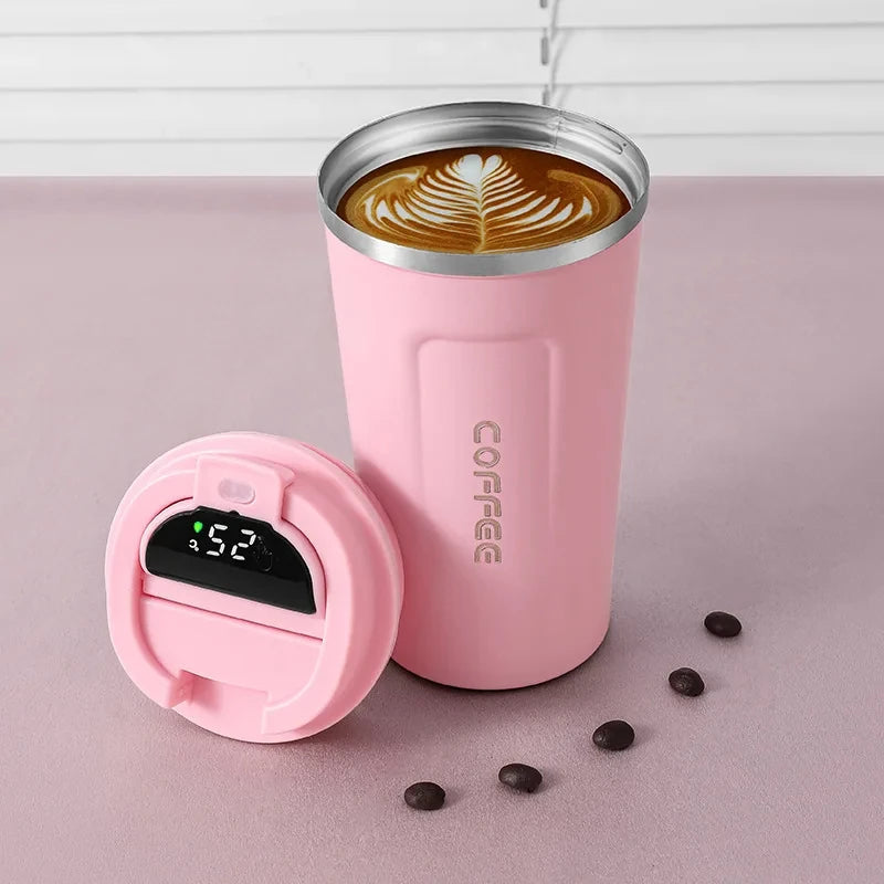 450ml Thermos Bottle Smart Display Temperature 316 Stainless Steel Vacuum Cup Office Coffee Cup Business Portable Thermal Mug exovai.com