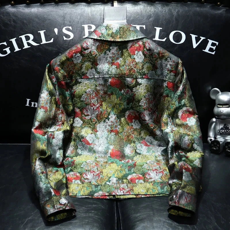 2025 Autumn Winter Men's Jacket Lapel Long Sleeve Casual Jackets Male Luxury Jacquard Social Business Outwear Windproof Coats exovai.com