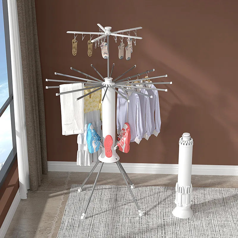 Octopus drying rack, balcony floor-to-ceiling octopus drying rack, household artifact 360 ° rotating, retractable and folding exovai.com