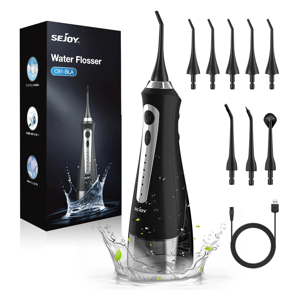 Sejoy Water Dental Flosser Oral Irrigator 8 Jet Tips 5 Modes IPX7 Waterproof  Portable Cordless Teeth Cleaner for Home&Travel exovai.com