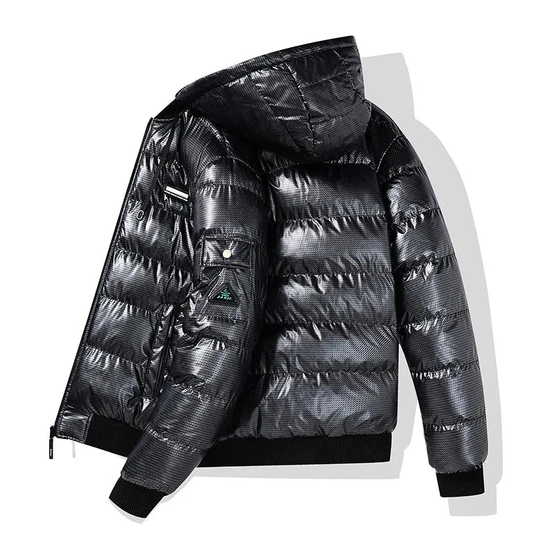 Men's Fashion Puffer Jacket Cotton Padded Thick Warm Puffy Parkas Hooded Windproof Thermal Overcoat Outerwear Plus Size L-5XL exovai.com