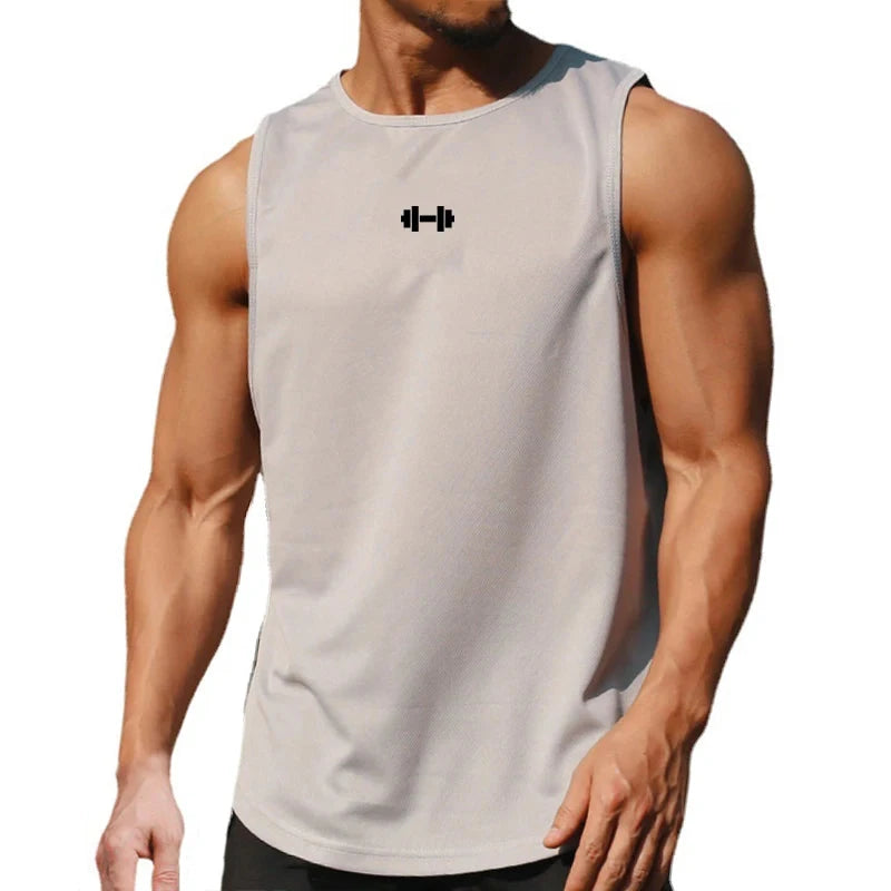 Summer Men's Gym Tank Top Fitness Training Clothing Quick-drying Loose Bodybuilding Sleeveless Shirt Men Fashion Basketball Vest exovai.com