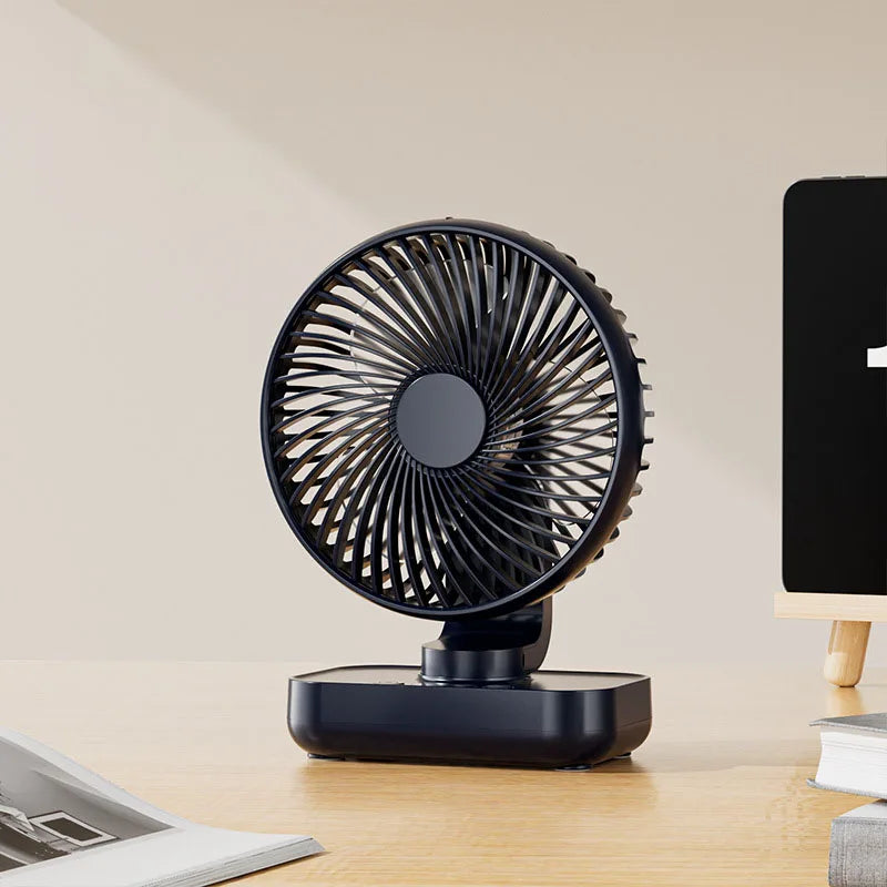 Portable Table Fan Type-c Rechargeable 4 Speeds Desk USB Cooling Fan Wireless Oscillating Wall Hanging Fan 90° Degrees Adjust exovai.com