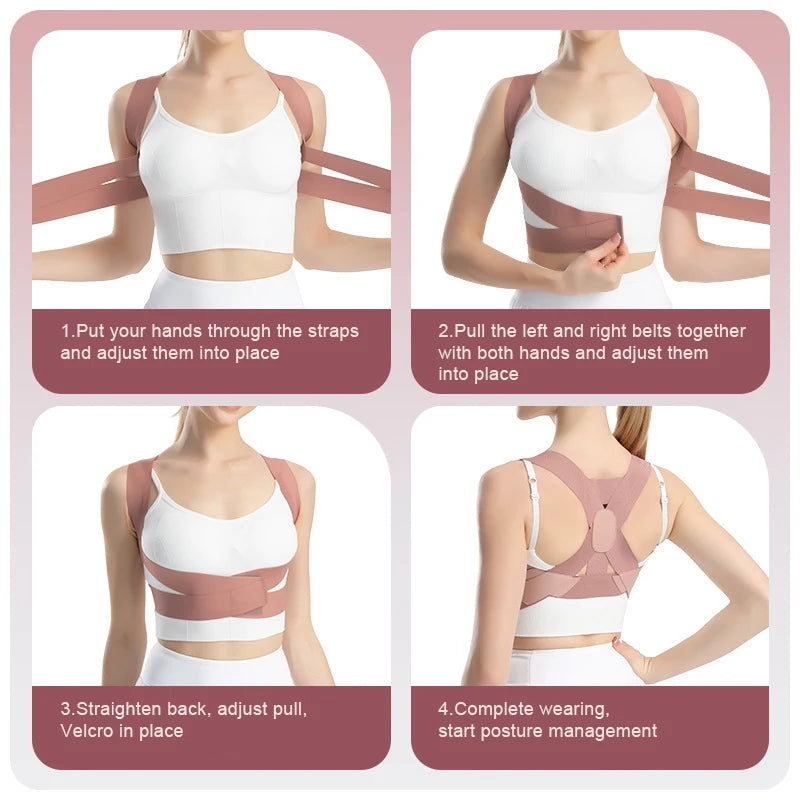Back Belt Breathable Lightweight Upright Posture Corrector Adjustable Support Belt with Cross Design Adults' Back Correction exovai.com