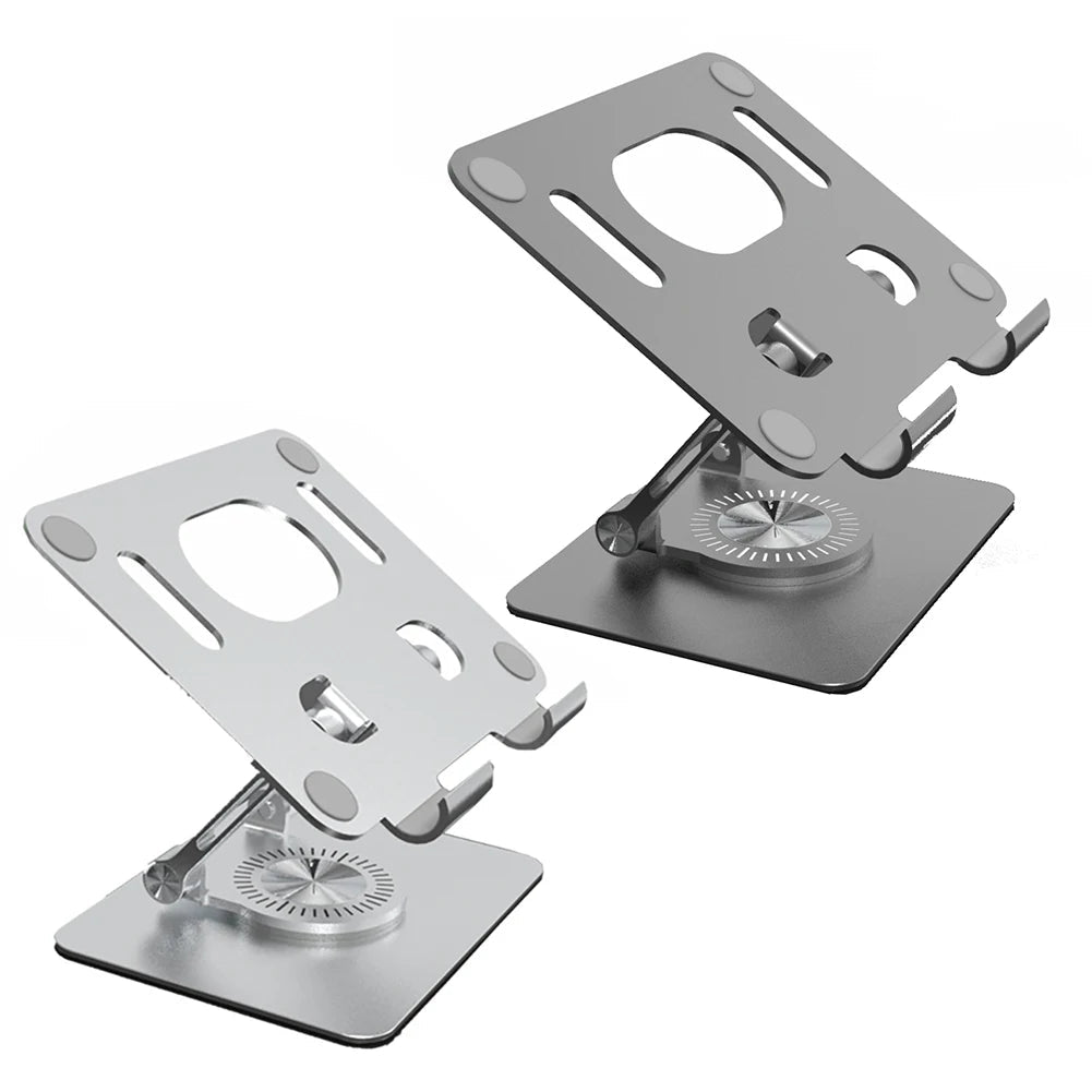 Foldable Mobile Phone Holder 360 Degree Rotating Hollowed Tablet Riser Anti Slip Tablet Holder Height Adjustable for 4.7-12 Inch exovai.com