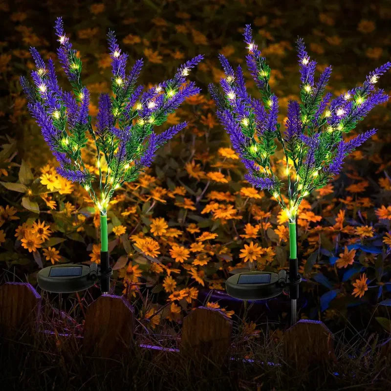 Solar Powered LED Lights Outdoor Lawn Garden Decor Halloween Christmas Festive Atmosphere Lavender Lawn Waterproof Landscape exovai.com