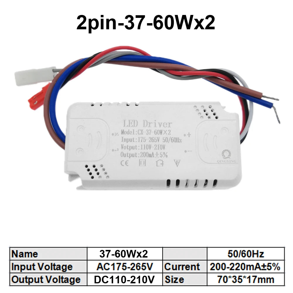 8W-160W LED Driver 3 color Adapter For LED Lighting AC220V Non-Isolating Transformer For Ceiling Light Chandelier Replacement exovai.com