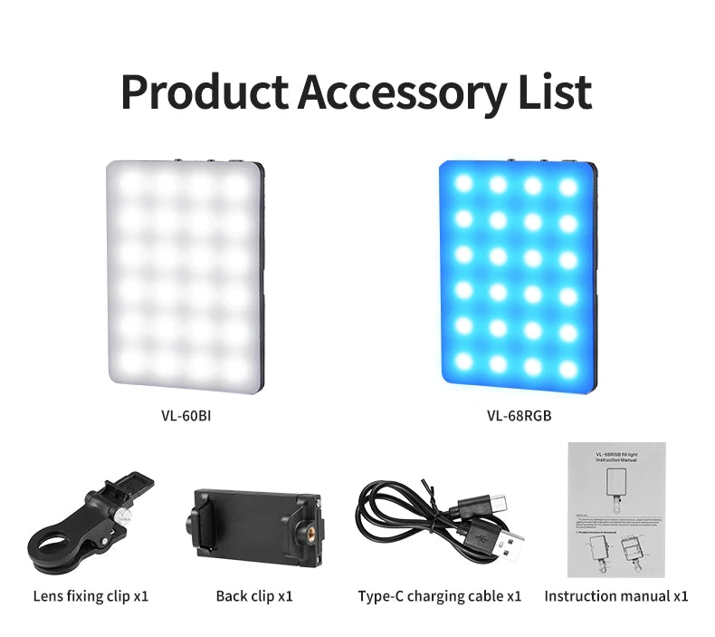 Mini Fill Light RGB LED Straight Pocket Video Photography Lighting Pocket Live Vlog Clip for Phone iPhone iPad Laptop Camera exovai.com