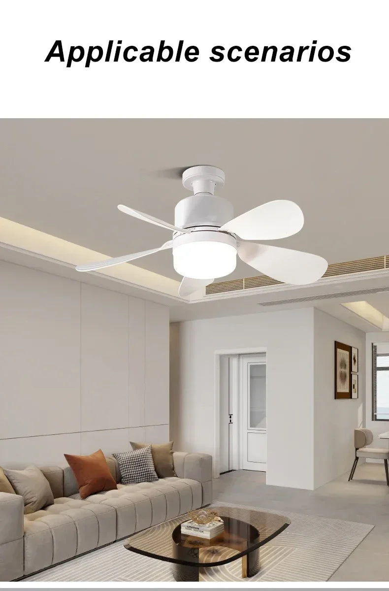 Ceiling Fans with Lights 16 Inch Fan Light With Remote Control Dimmable Noiseless White Ceiling Fan for Kitchen Office Bathroom exovai.com