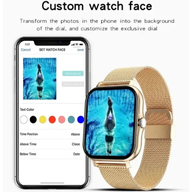 Smart watch for android phone.1.44 inch color screen full touch bluetooth call smart watch magnetic charging exovai.com