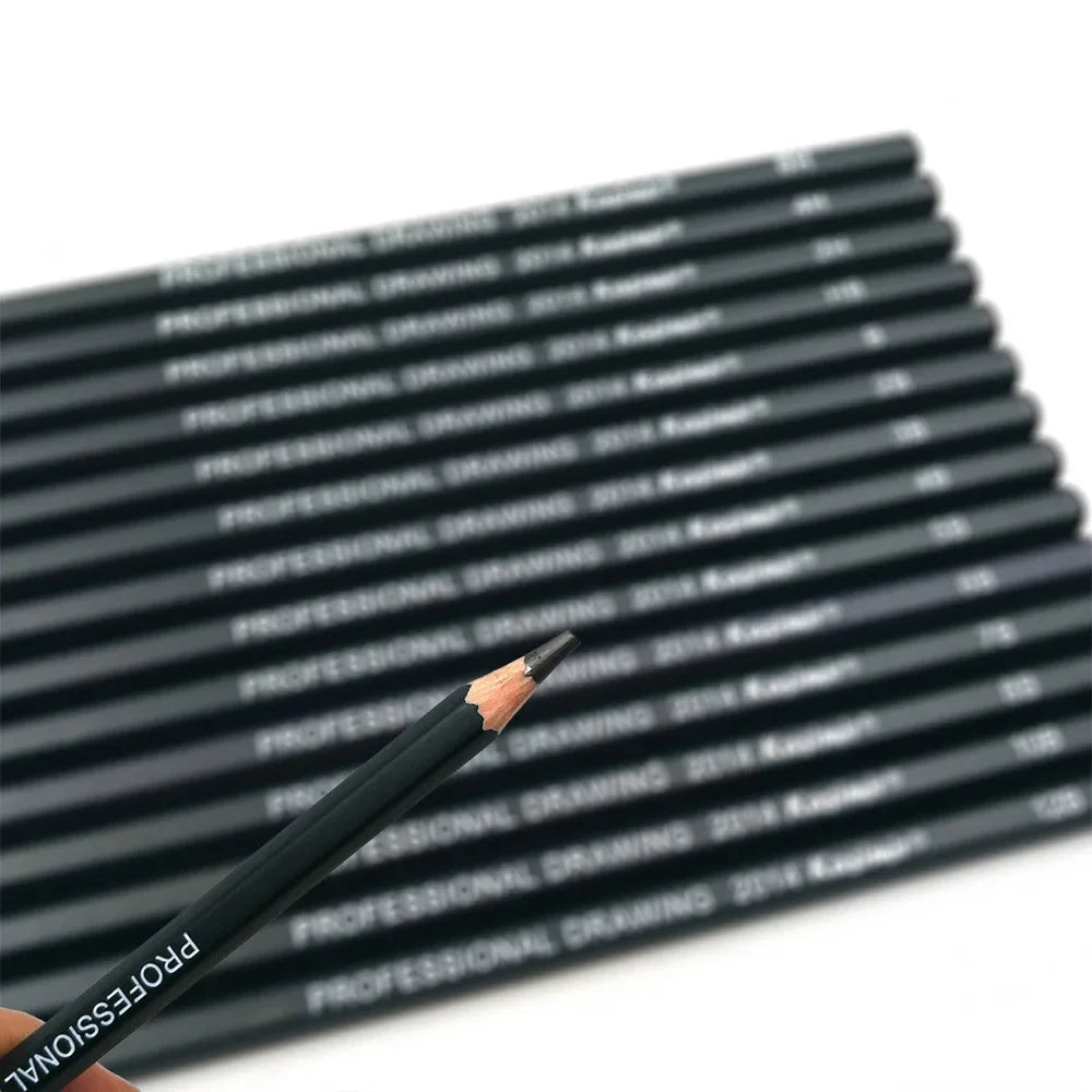14Pcs/Set Drawing Pencil Set Wooden Professional Art Supplies Hard/Medium/Soft Sketch Charcoal Pencils exovai.com