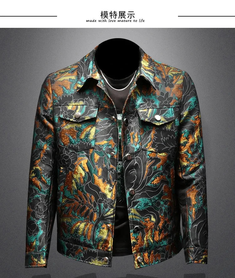 High Quality Jacquard Jacket Men Luxury Embroidery Bomber Jacket Fashion Casual Business Outwear Coats Men Clothing 2025 Spring exovai.com