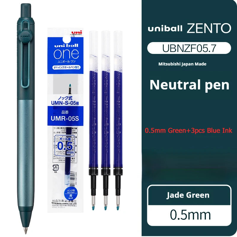 Japanese uni-ball ZENTO Gel Ink Pen Limited Flow Model Metal Push Ultra-Smooth Writing 0.38/0.5mm Signing for Students Business exovai.com