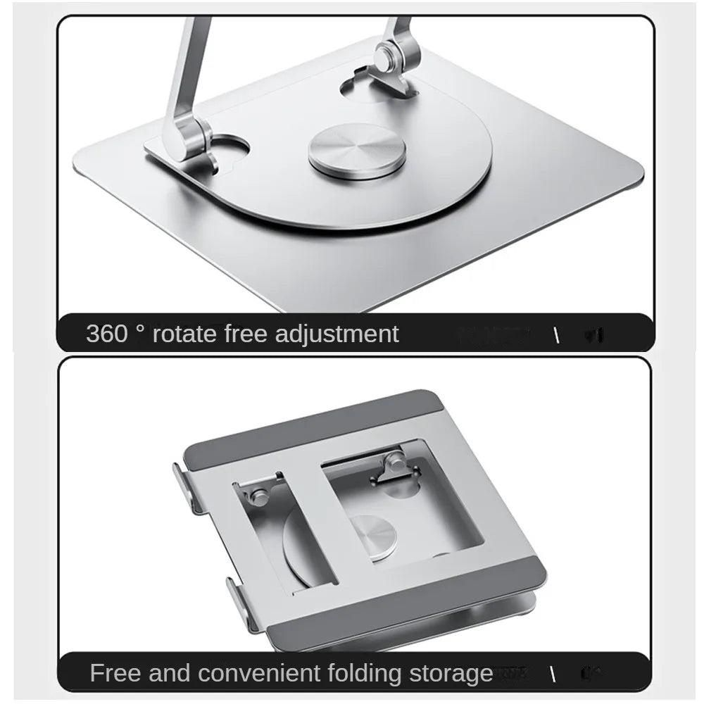 Laptop Stand 360° Rotating Base Foldable Computer Desk Riser  Aluminum Alloy Compatible MacBook Pro/Air Notebook 10- 17.5Inches exovai.com