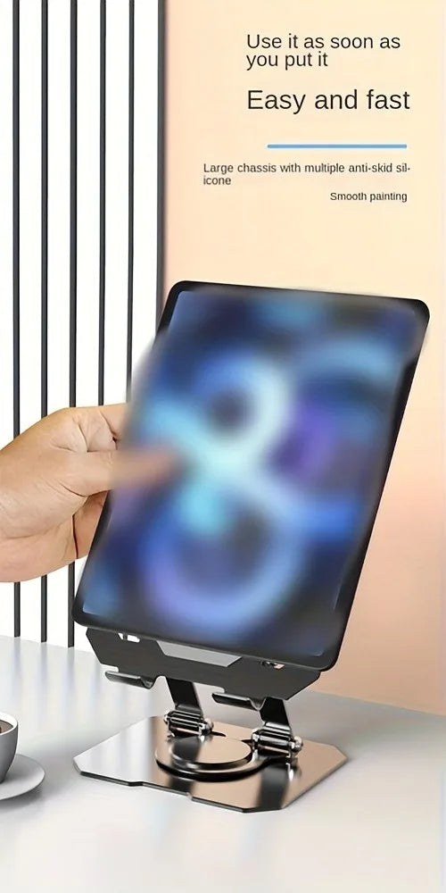 360° Rotatable Tablet Stand Adjustable Foldable Desktop Stand Holder Compatible For Lazy Folding Tablet Stand exovai.com