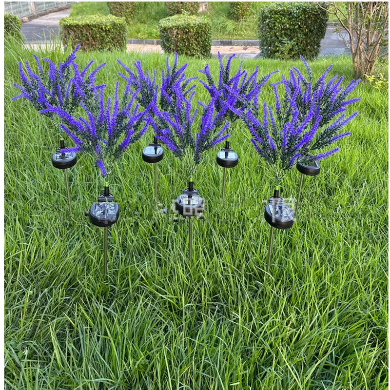 Solar Powered LED Lights Outdoor Lawn Garden Decor Halloween Christmas Festive Atmosphere Lavender Lawn Waterproof Landscape exovai.com