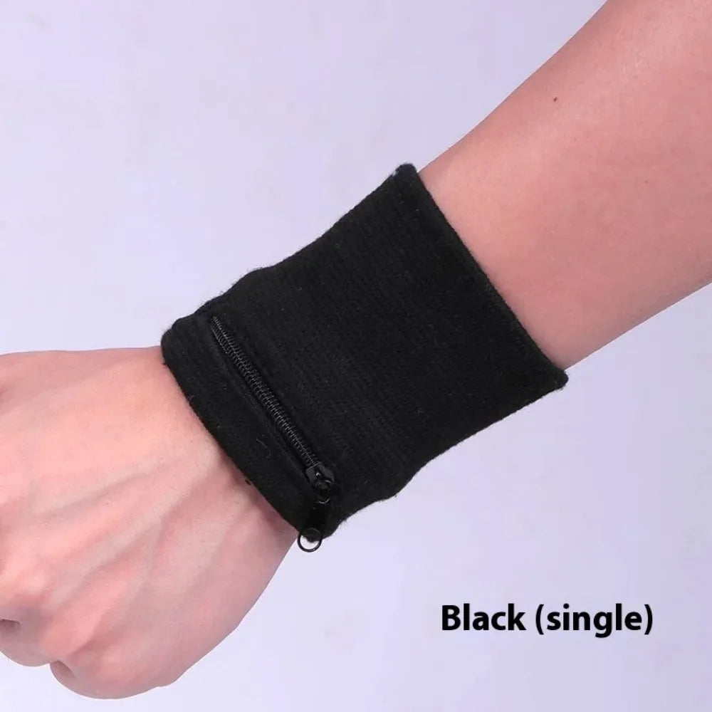 Authentic Basketball Running Sports Wipe Polyester Cotton Zipper Wrist Guard Sweat Absorbing and Wiping Wrist Guard Zero Wallet exovai.com