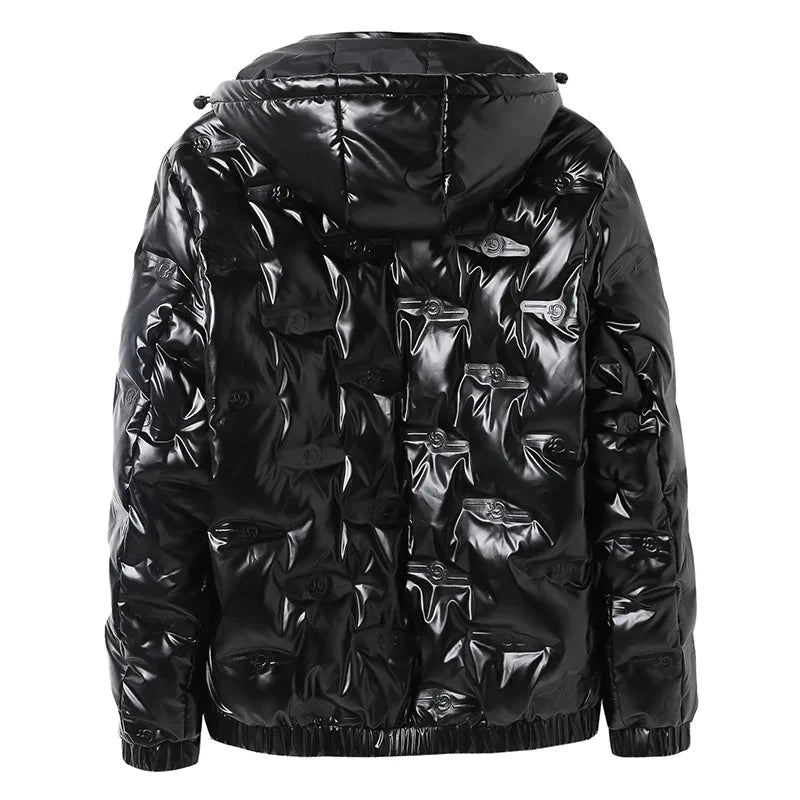 Winter Hot Sale Hooded Men Parkas Fashion Casual Glossy Cotton Jackets Outdoor Thicken Warm Male Clothing Quality Comfortable exovai.com