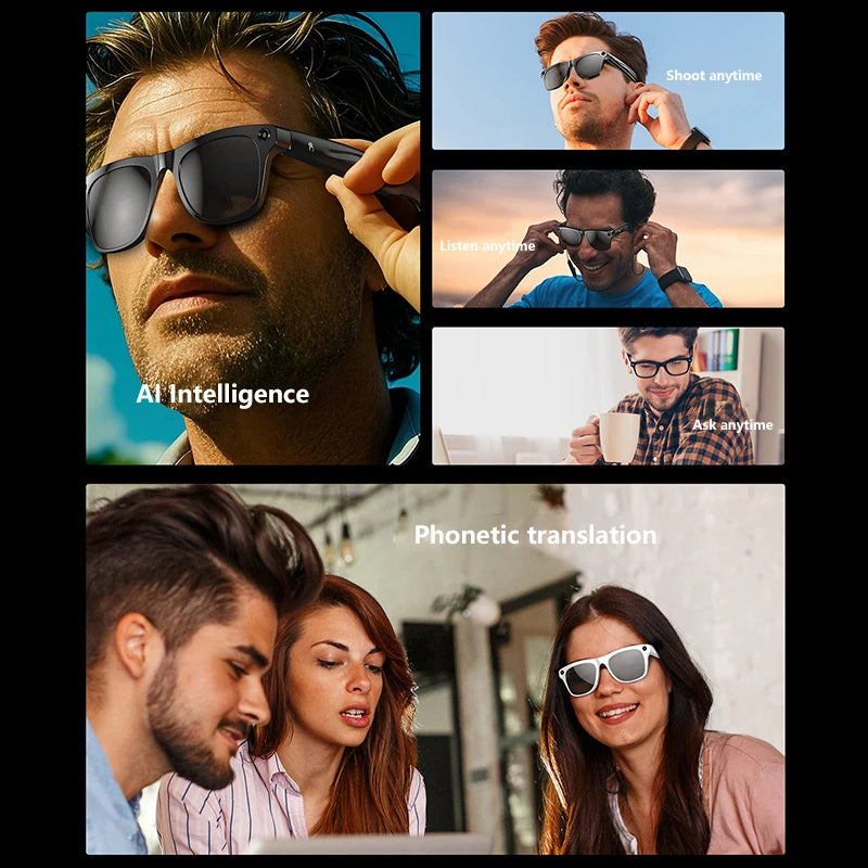 Xiaom 8K HD Smart Glasses Chat GPT 100MP Camera Bluetooth Call 260Mah Battery Voice Assistant Control Smart Glasses for Men exovai.com