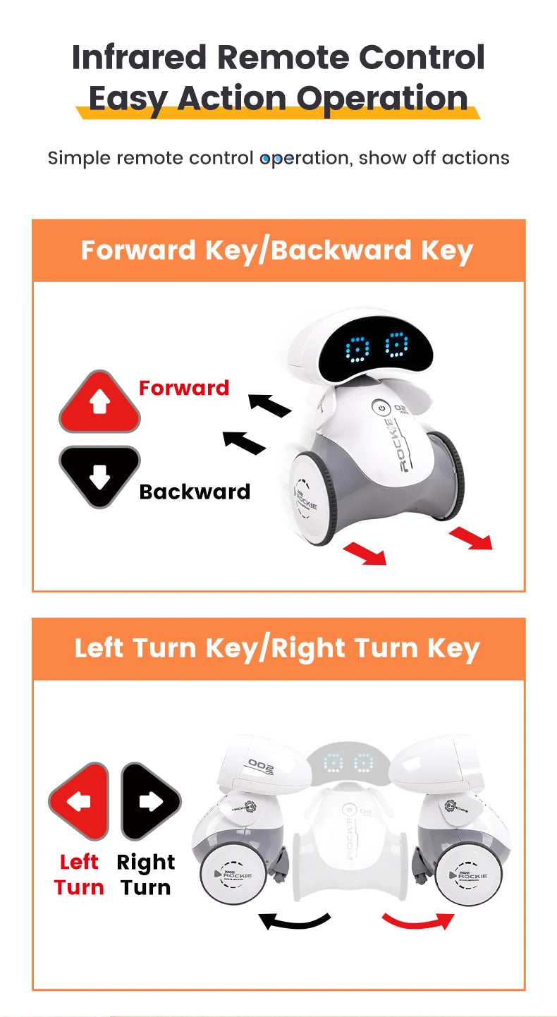 Robot Rc Emo Smart Intelligent Infrared Touch Sensor 2.4G Wireless Programming Robo Remote Control Robot Toys for Boys Girls exovai.com
