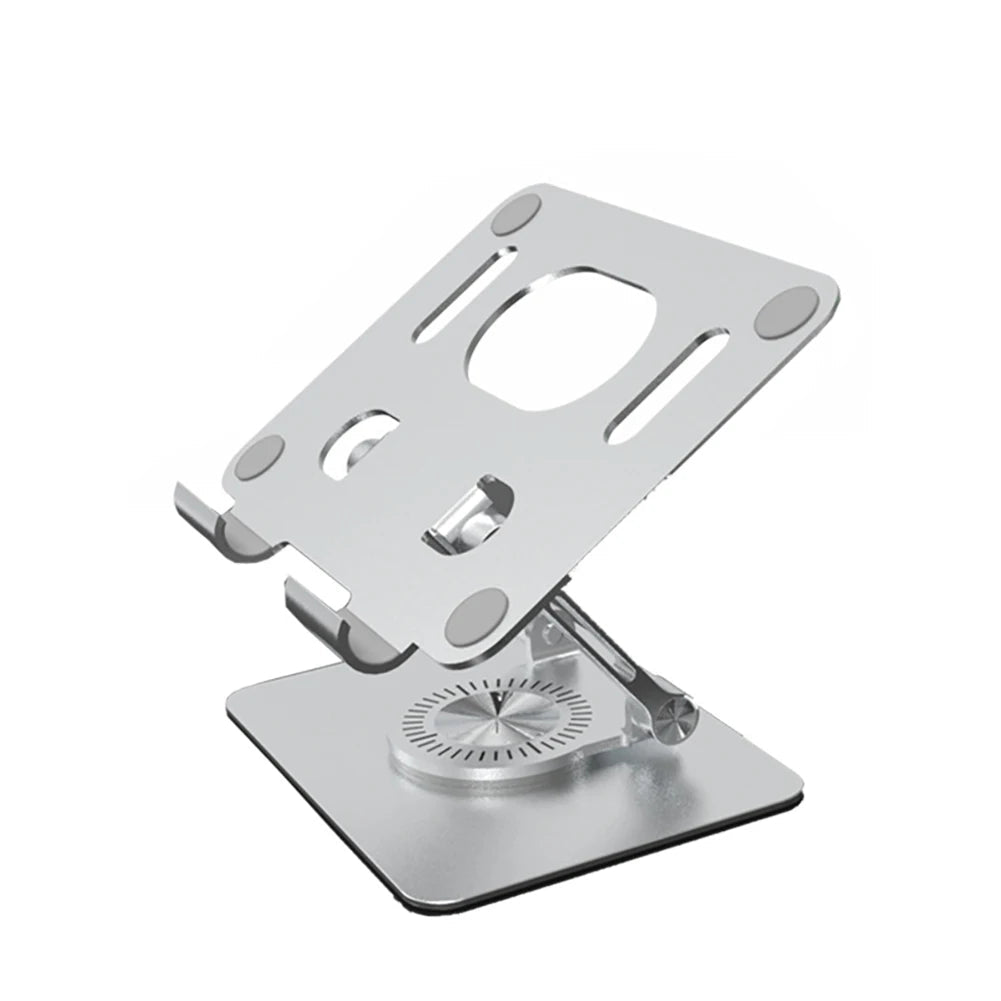 Foldable Mobile Phone Holder 360 Degree Rotating Hollowed Tablet Riser Anti Slip Tablet Holder Height Adjustable for 4.7-12 Inch exovai.com