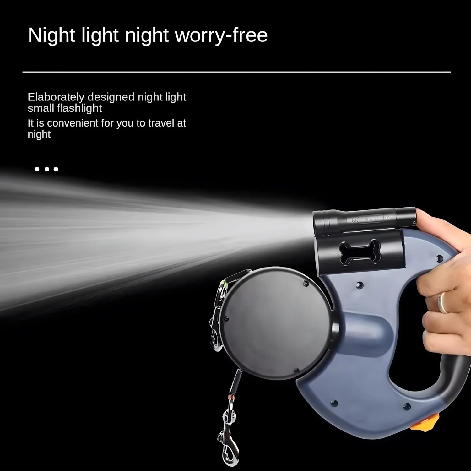 2 In1 Multi-functional LED Light Pet Leash Automatic Retractable 3M/5M Reflective 360 Swivel Dual Dog Leash with Bag Container exovai.com