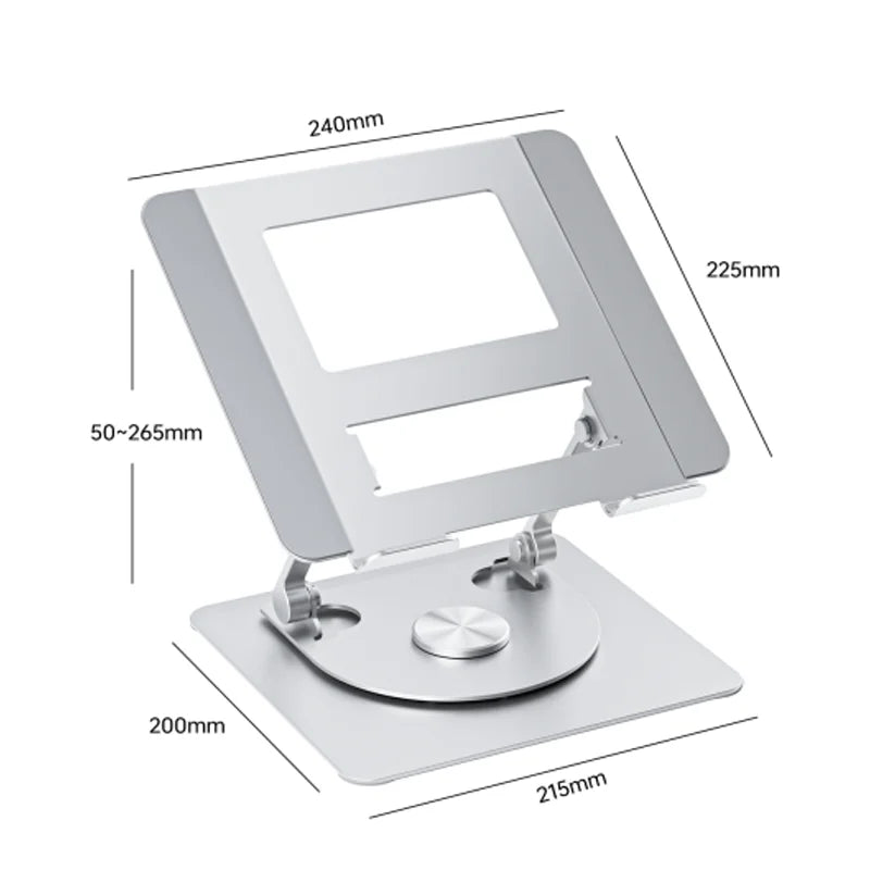 Laptop Stand 360° Rotating Base Foldable Computer Desk Riser  Aluminum Alloy Compatible MacBook Pro/Air Notebook 10- 17.5Inches exovai.com