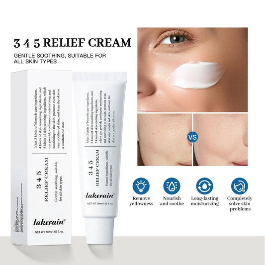 345 Relief Cream Face Moisturizer Cream Nourish Soothing Skin Repair Clean Acne For Oily Skin, Hydrating Facial Lotion Skincare exovai.com