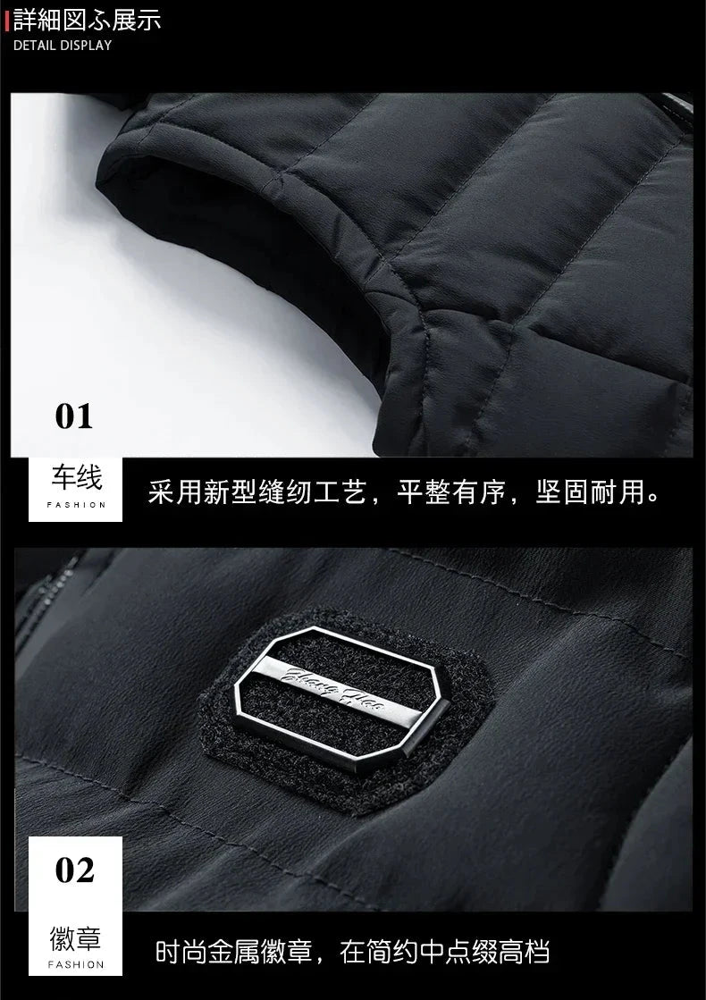 Brand Mens Jacket Sleeveless Vest Hooded Fashion Casual Coats Male Cotton-Padded Men's Vest Men Zipper Waistcoats Plus size 6XL exovai.com