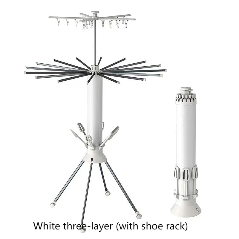 Octopus drying rack, balcony floor-to-ceiling octopus drying rack, household artifact 360 ° rotating, retractable and folding exovai.com