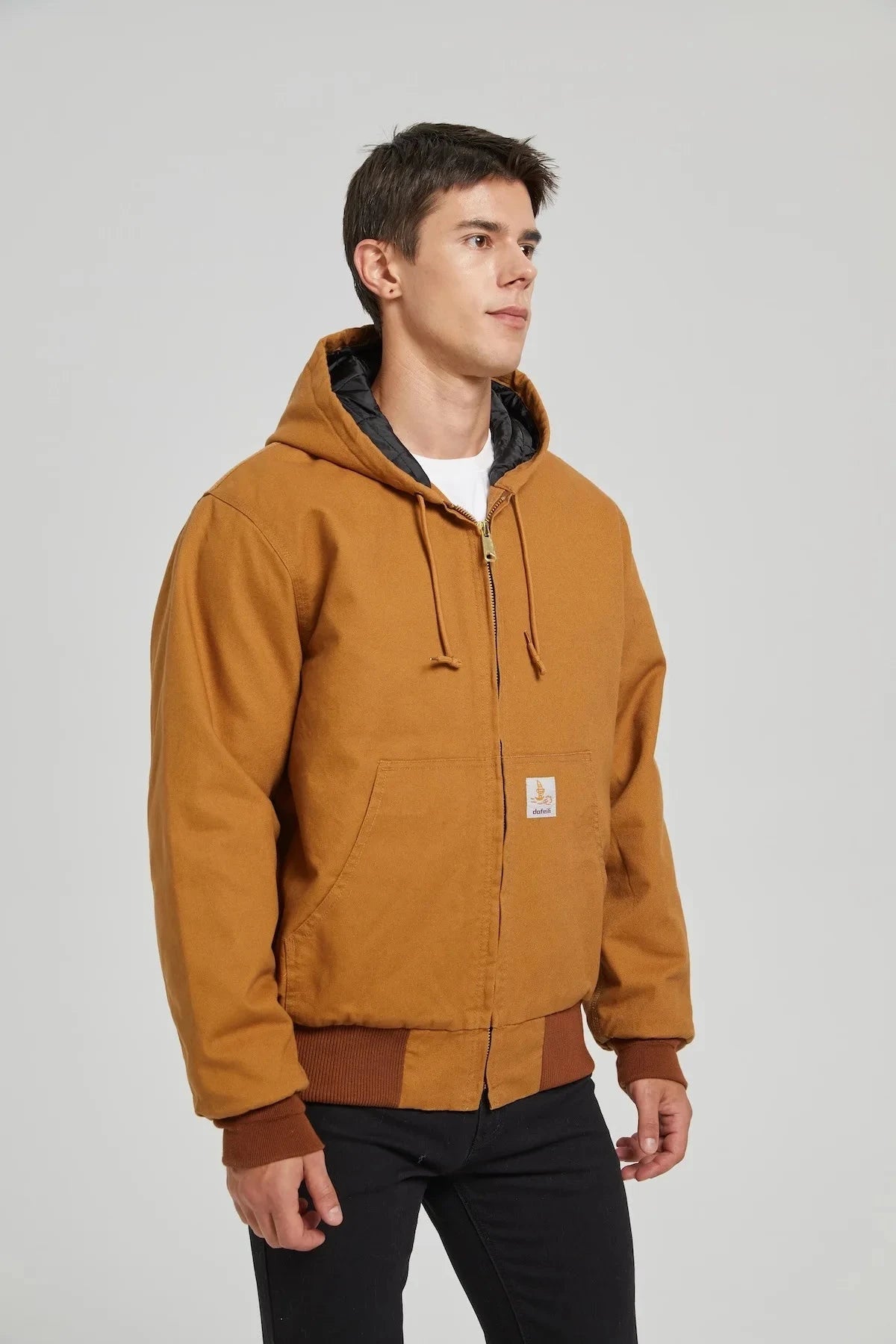 Winter New American Retro Long Sleeve Hooded Bomber Jacket Men's Fashion Cotton Thick Dom Quilted Casual Multi-pocket Coat exovai.com