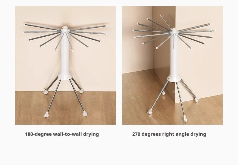 Foldable Clothes Drying Rack Octopus Type Floor Standing Balcony Clothes Drying Portable Rotating Drying Rod Clothes Dryer exovai.com